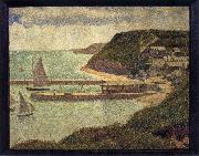 Georges Seurat The Flux of Port en bessin painting
